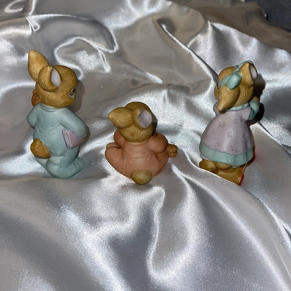 Home Interiors Vintage Bunny Trio 1466 Cute Nursery Poses